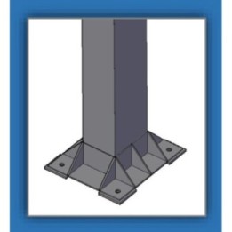 Antiescalo PRFV para poste de chapa rectangular con placa de anclaje