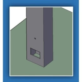 Antiescalo PRFV para poste de chapa rectangular empotrado