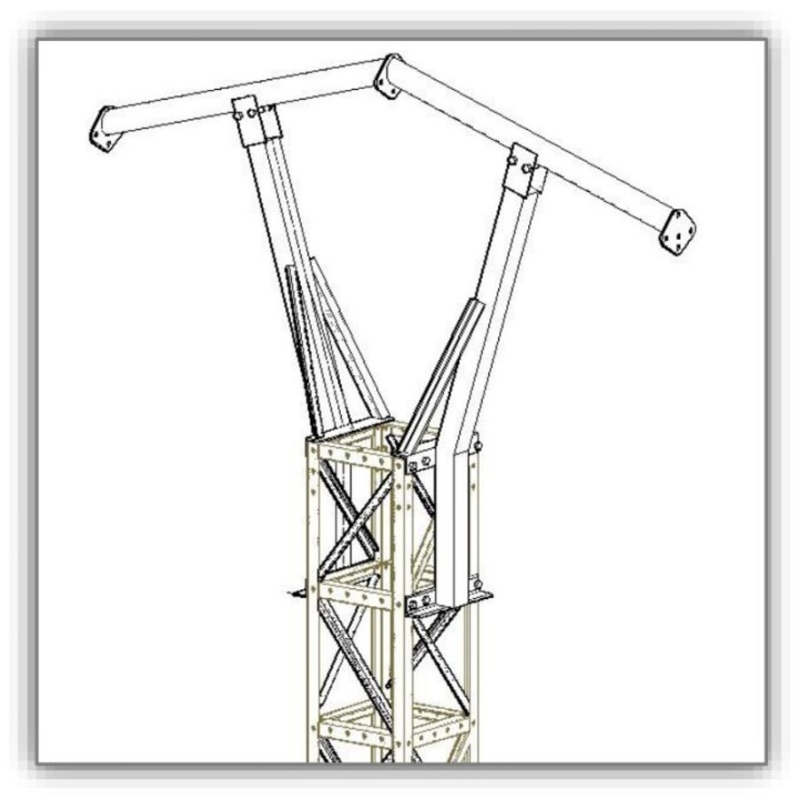 Cruceta tubular antinidos CBTA-C2-1500 con tejadillo