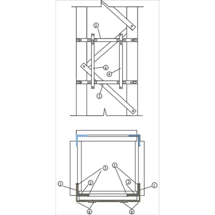 Pletina vertical Tornillo M-12x60 C/T+AR Tornillo M-12x40 C/T+AR