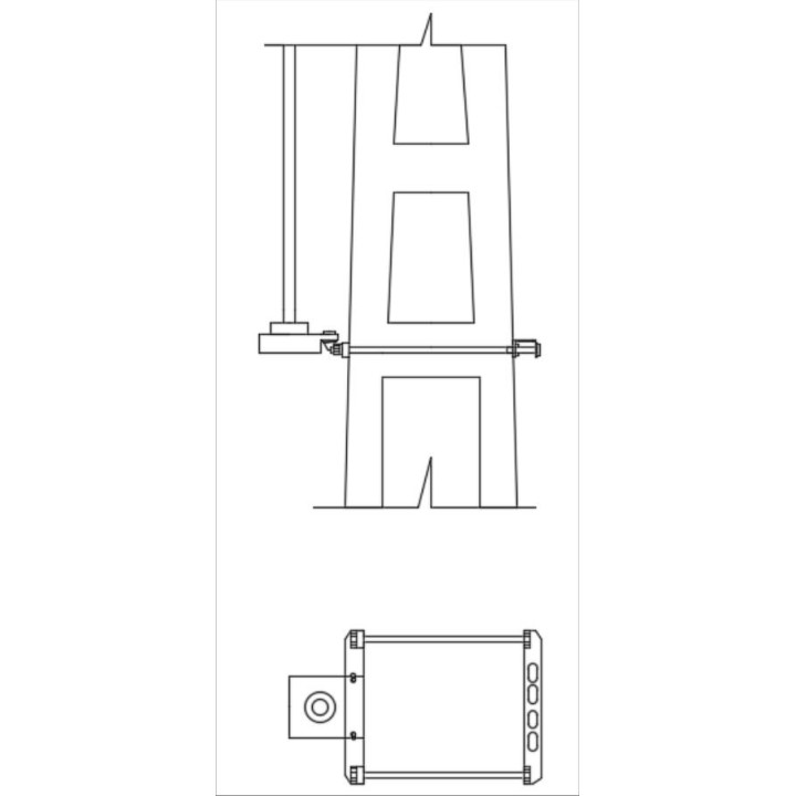 OCR – HV Pieza 1 L-50x5x480 Tornillo pasante según ancho del poste Tornillo sujeción mando según modelo